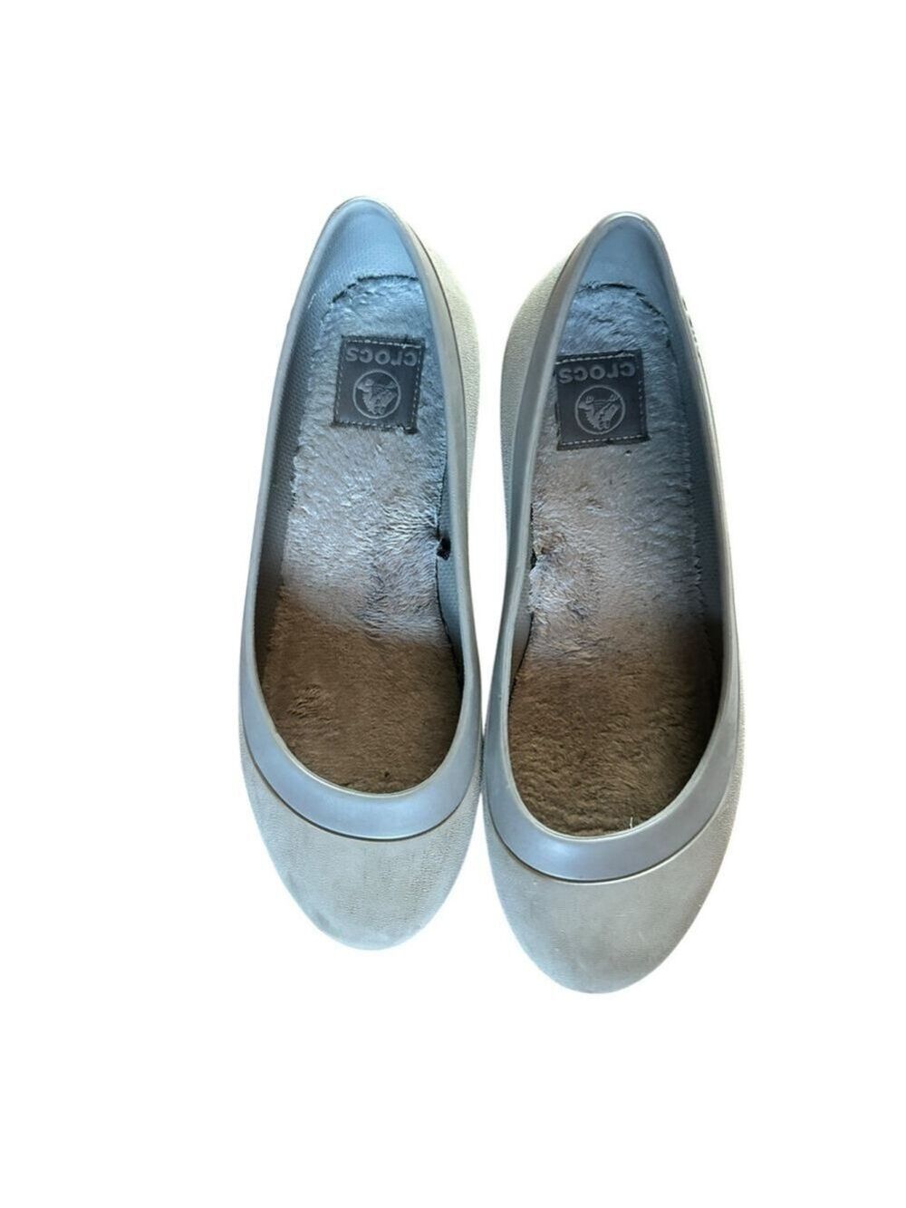Crocs Mammoth Gray Faux Fur-Lined Ballet Flats Women’s Size 8 - Picture 5 of 11